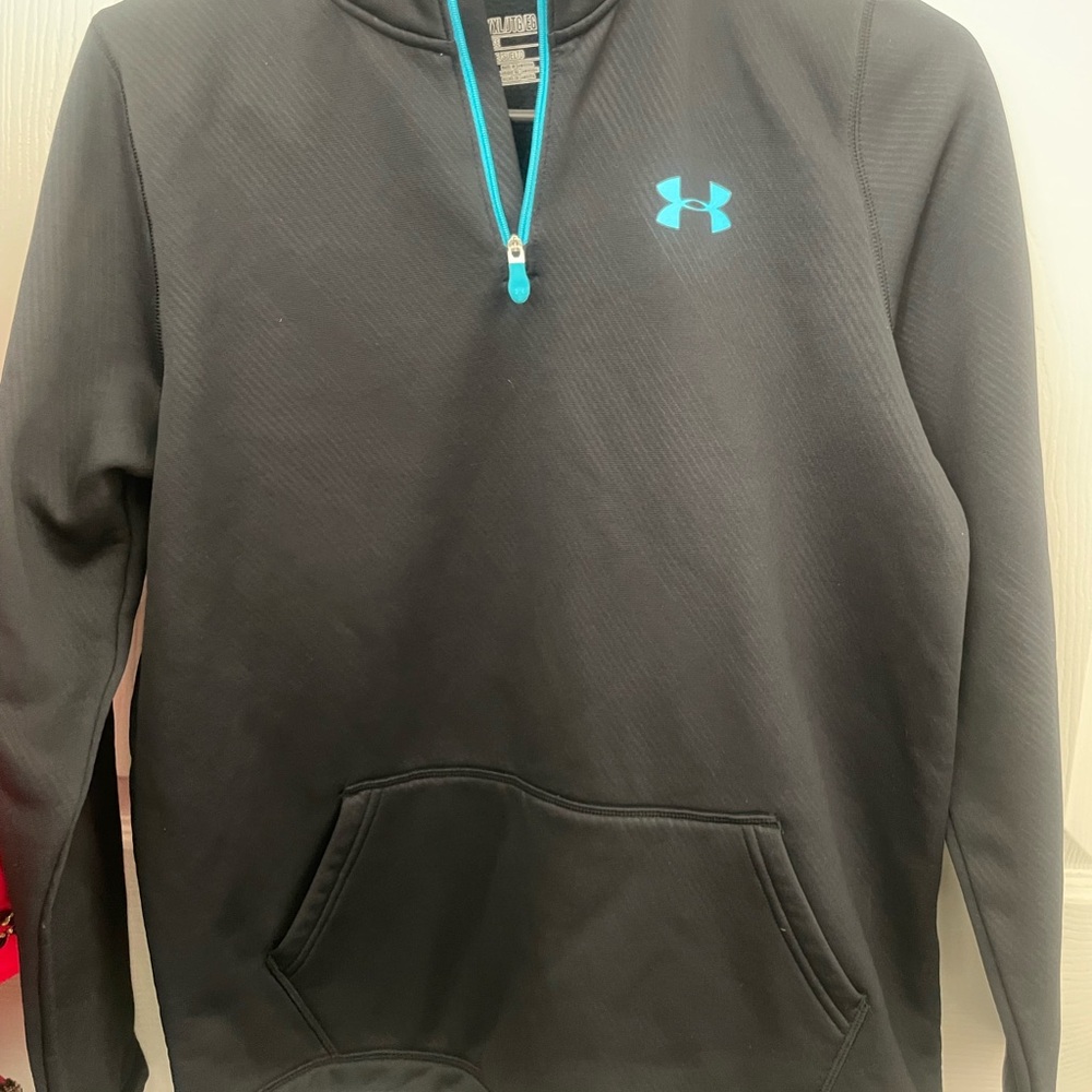 Under Armour Charcoal Hoodie with Teal Accents